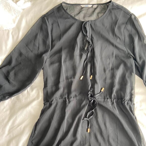 NWOT La Vie En Rose Sheer Black Cover Up - Picture 1 of 6